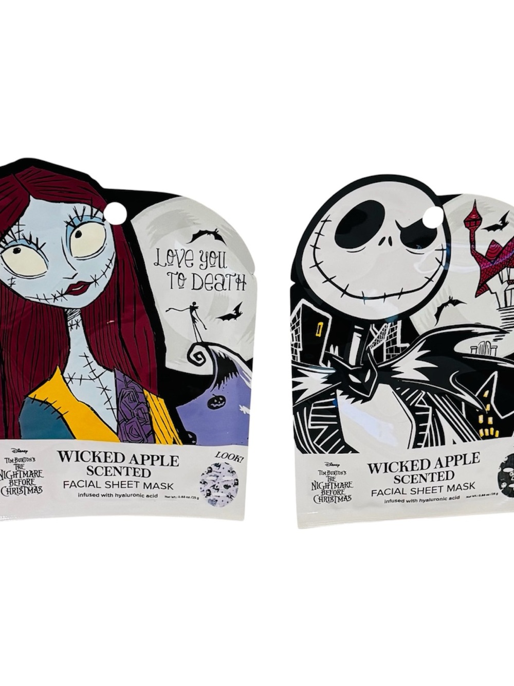 The nightmare before Christmas facial sheet masks. Sally and Jack